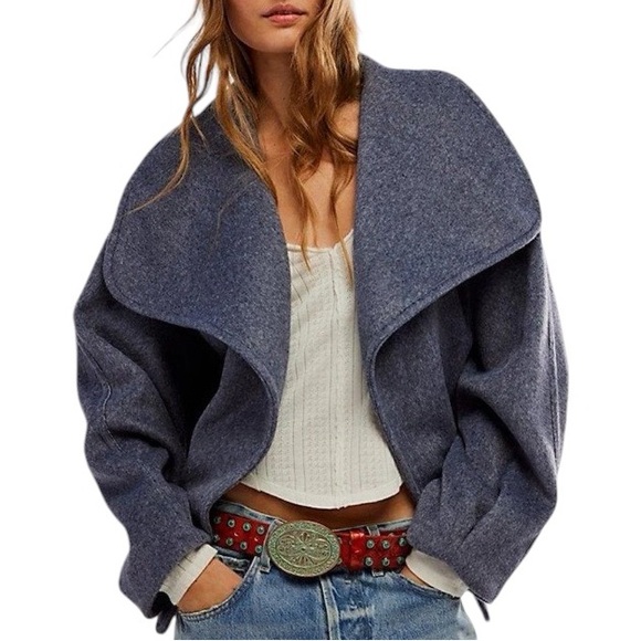 Free People Jackets & Blazers - Free People Mina Cropped Wrap Coat Jacket | Size Large